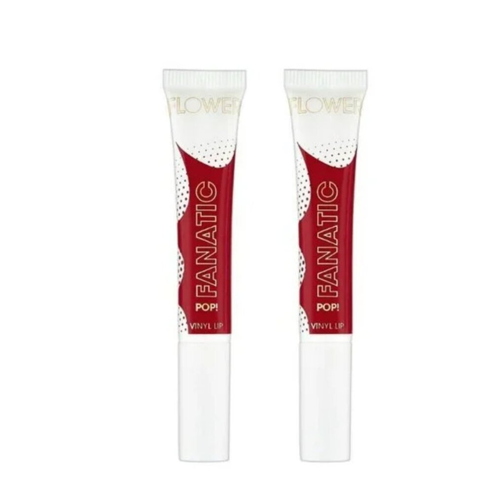 NWT Flower Beauty Classic Femme RED Vinyl Gloss Lip Lipstick Made in USA Vegan